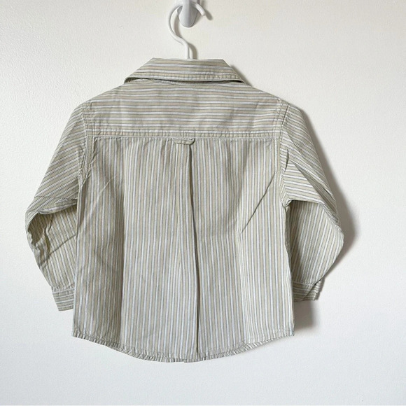 Janie and Jack Boys 100% Cotton Button Down Long Sleeve Shirt 2T Vertical Stripe - Picture 5 of 6